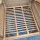 Pair of old armchairs wicker rattan & foot rest vintage year 60