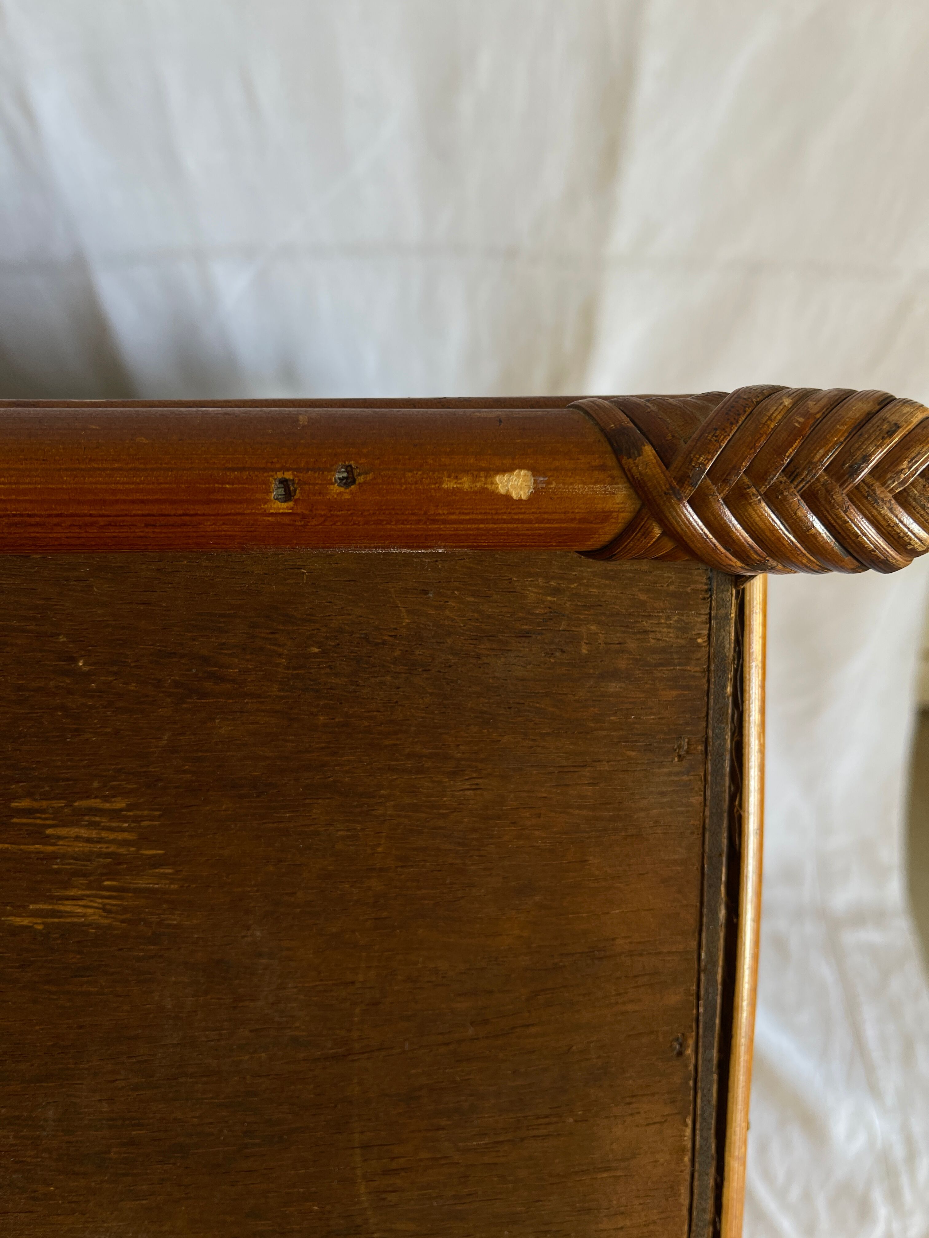 Commode  vintage en rotin et cannage