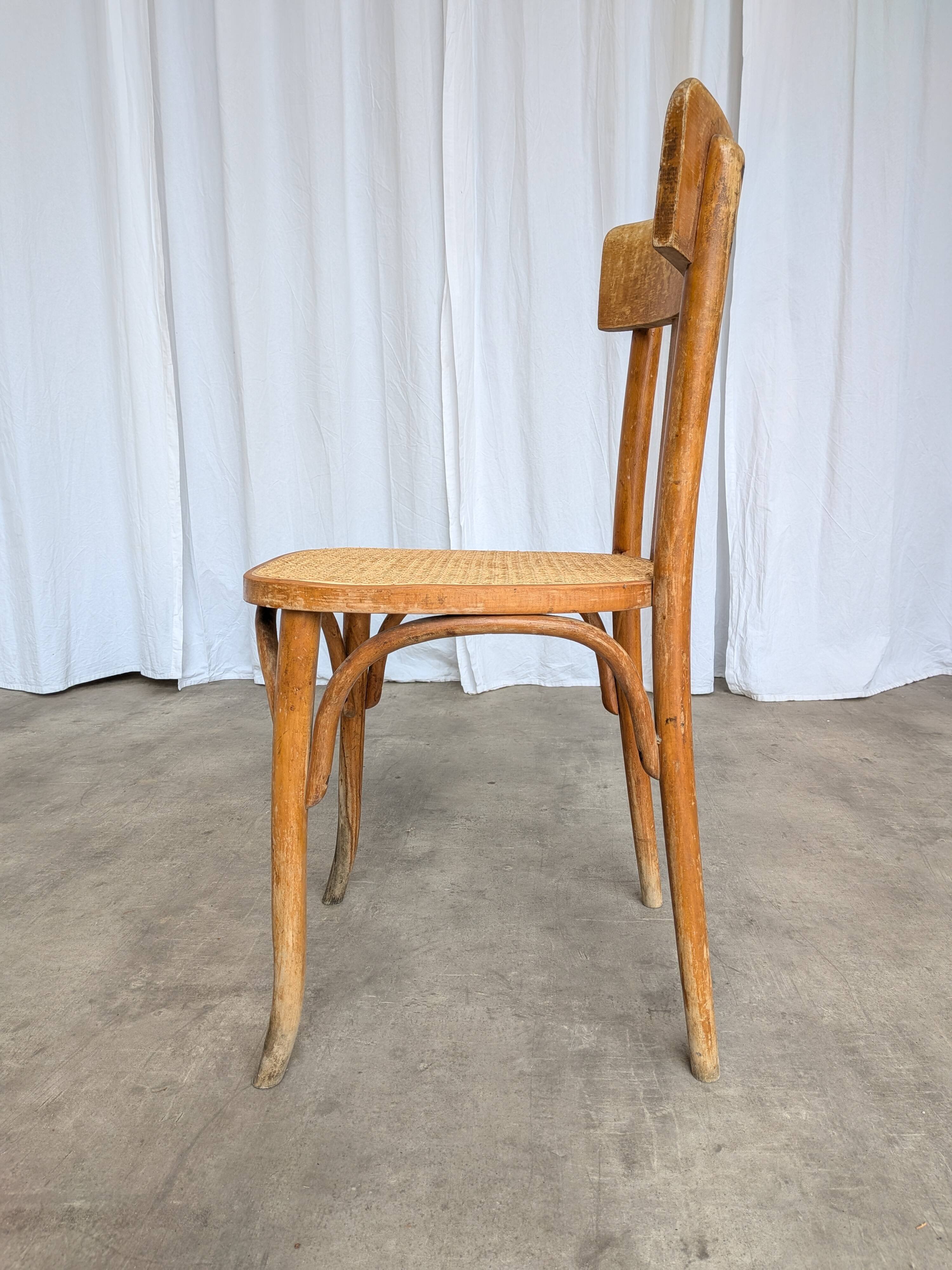 Vintage Cane Seat Dining Chair: 1970s Yugoslavia, Boho Interior
