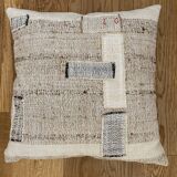 Old canvas cushion woven kilim style, patched