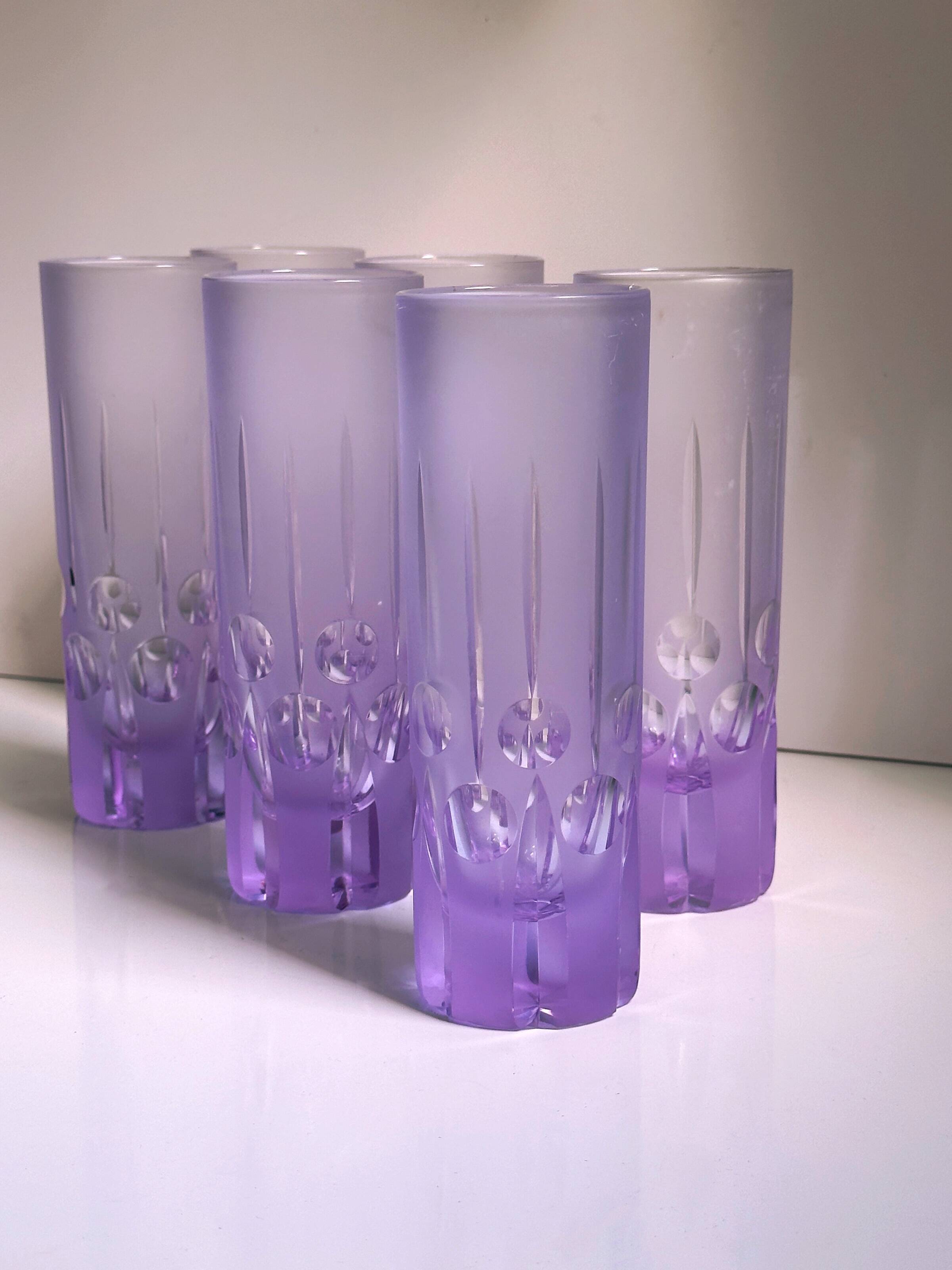 6 verres à long drink italiens de l'ère spatiale - Alexandrite, années 1970