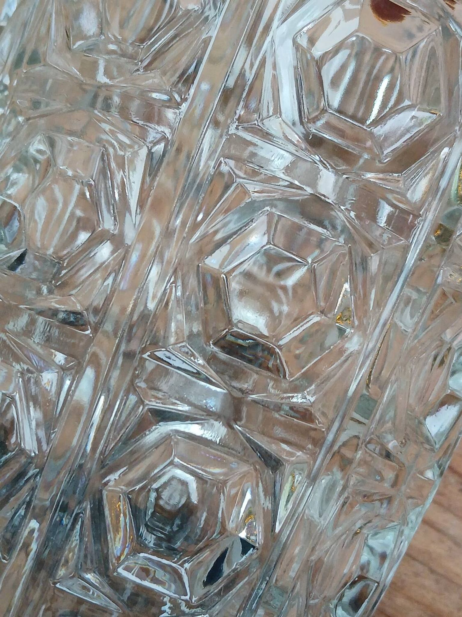 Vase en verre, motif "octogones"