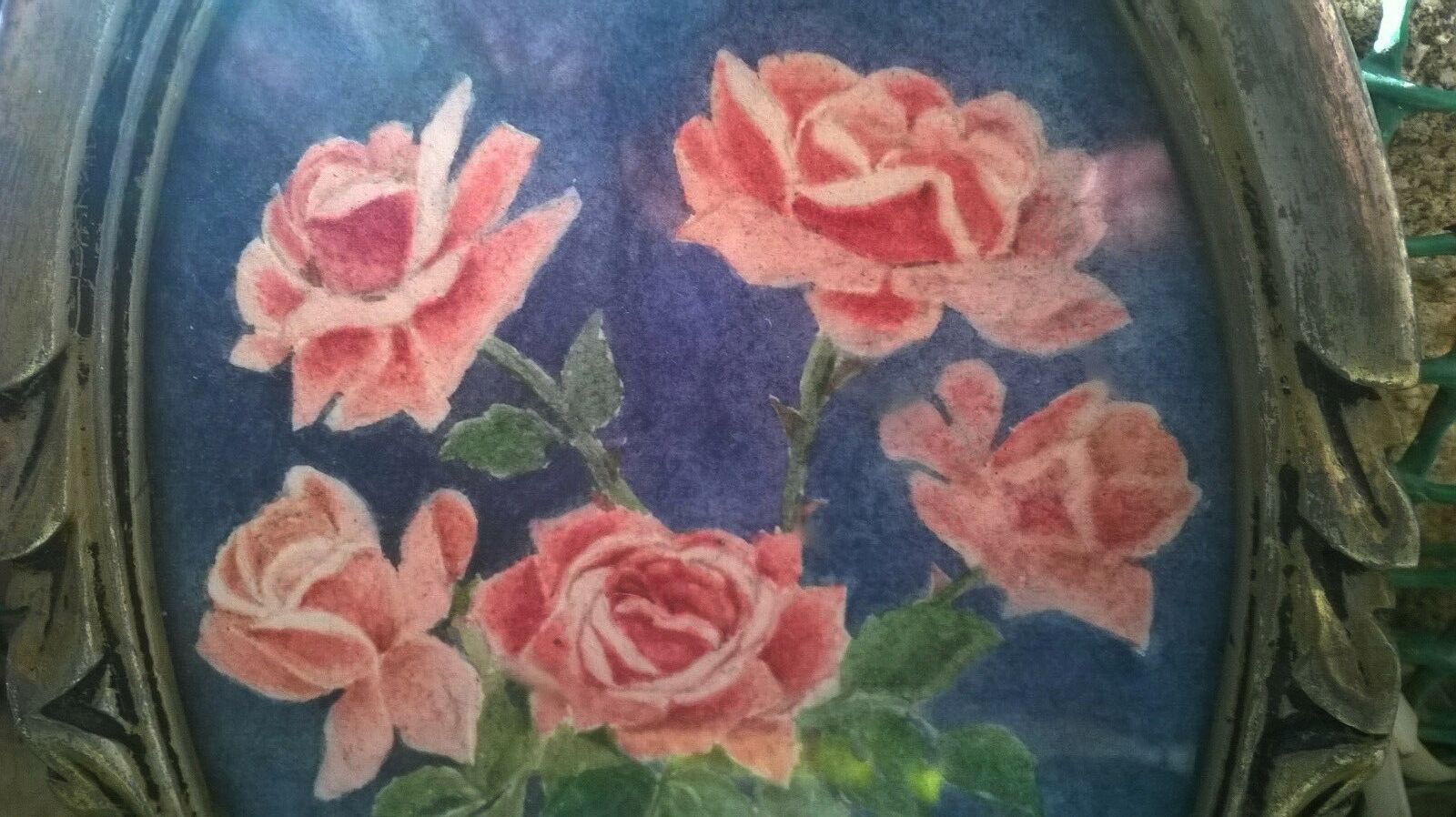 Miniature painting "vase of roses"