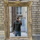 Large gilded Napoleon III mirror – late 19th century – restored, new glass