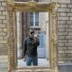 Large gilded Napoleon III mirror – late 19th century – restored, new glass