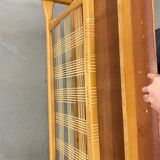 Lacquered wooden table from the 60s with revised door