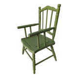 Green children's chair in turned wood