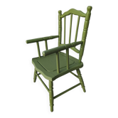Green children's chair in turned wood