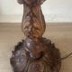 Antique carved wooden lamp 67cm