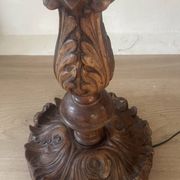 Antique carved wooden lamp 67cm