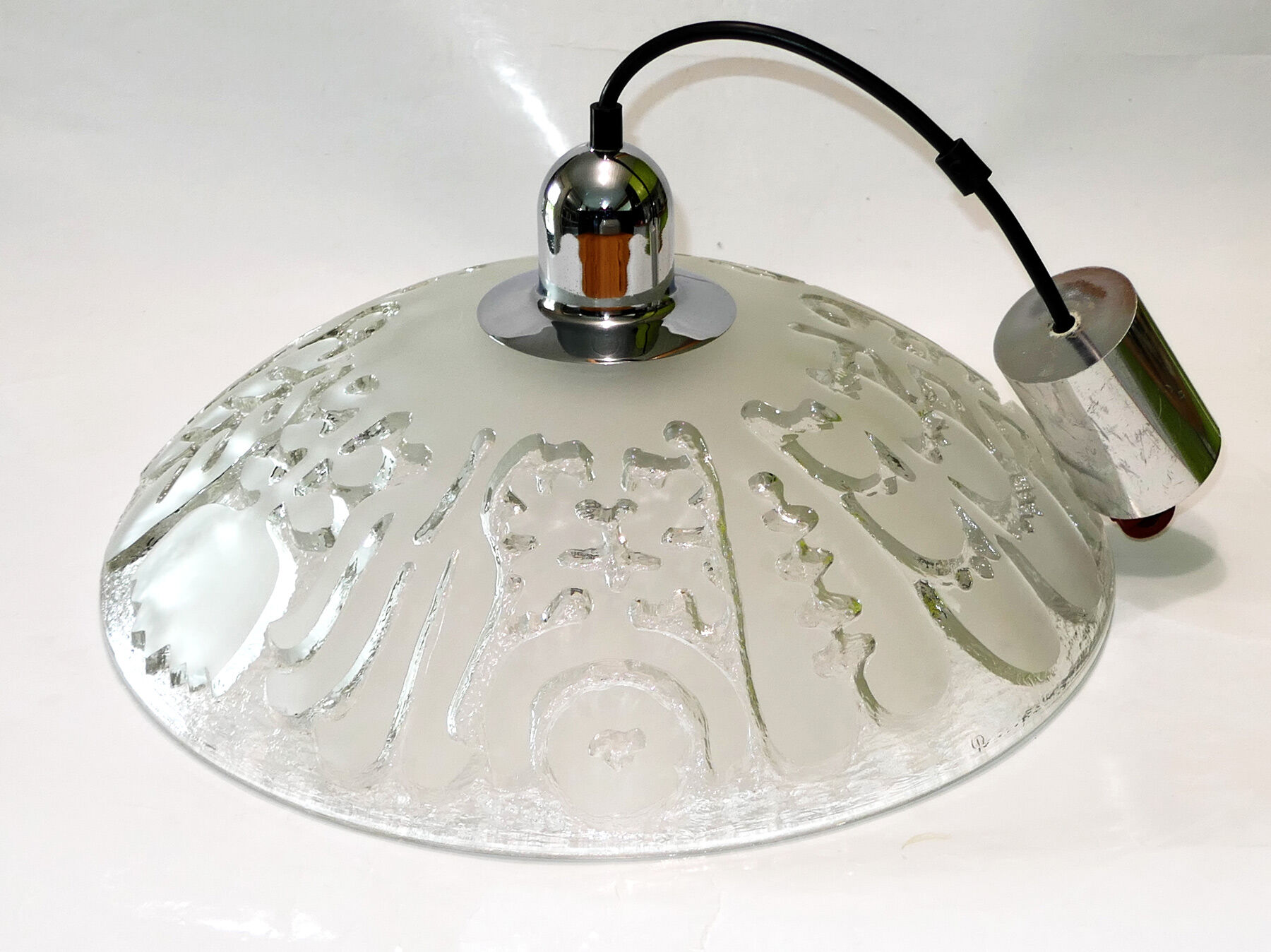 Suspension Peill & Putzler glass molded effect ice