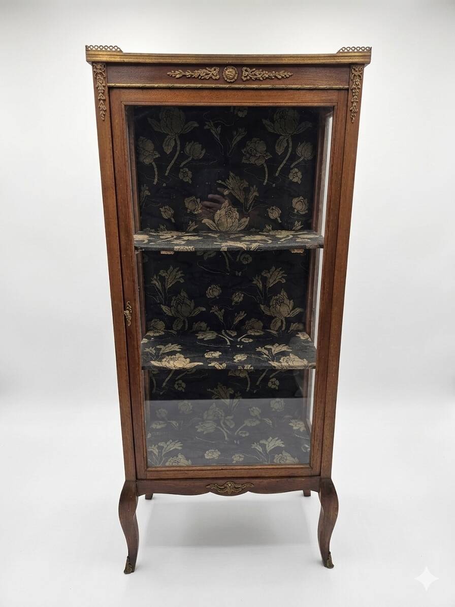 Vitrine ancienne style transition Louis XV-Louis XVI en Acajou