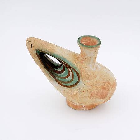 Sculptural studio ceramic Art vase by Ceramist Nikos Dazelidis, Greece 1960s