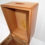 old mortised box in light varnished wood