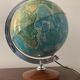 Bright vintage world map with wooden foot