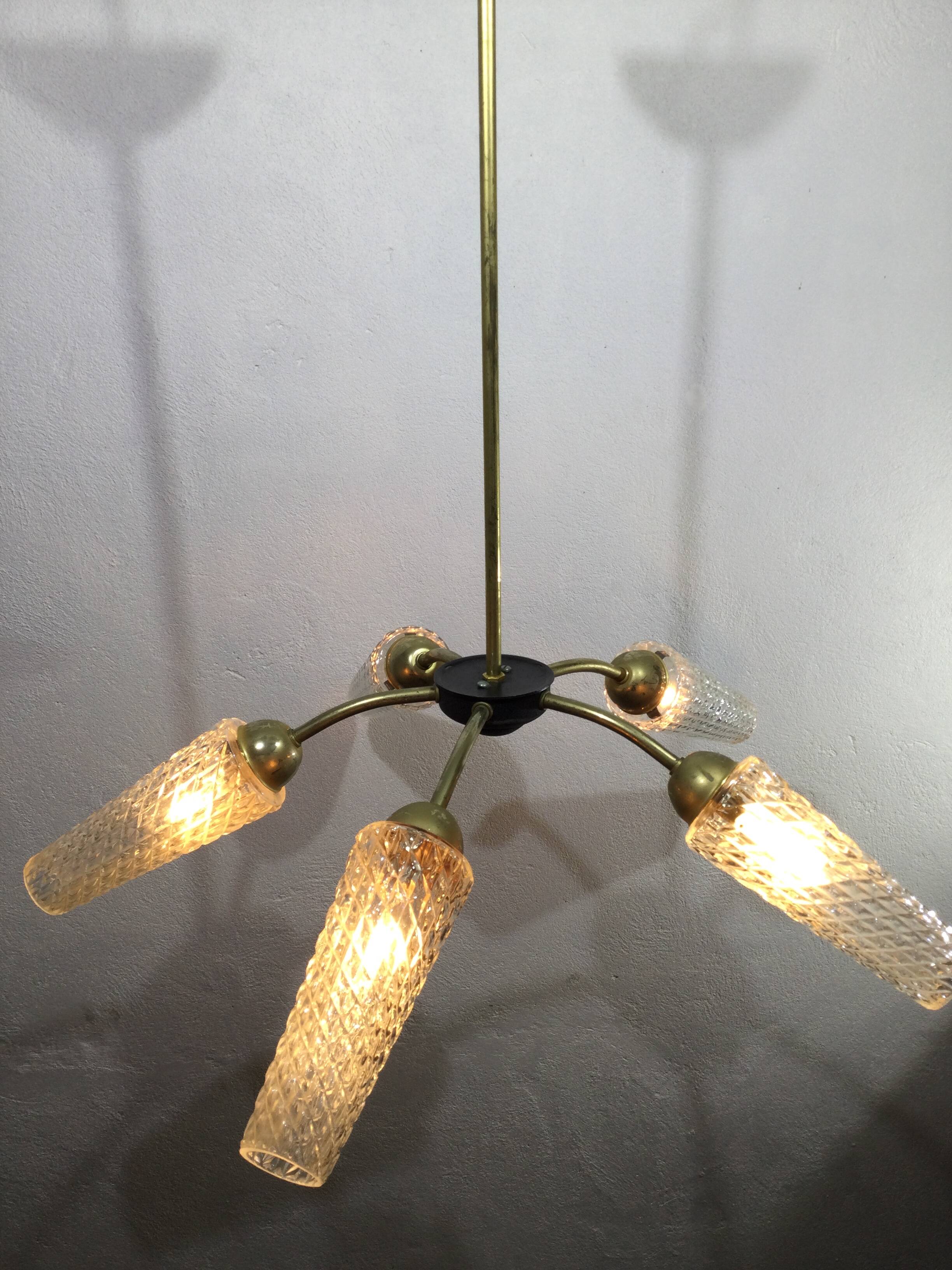 5 light chandelier 1970