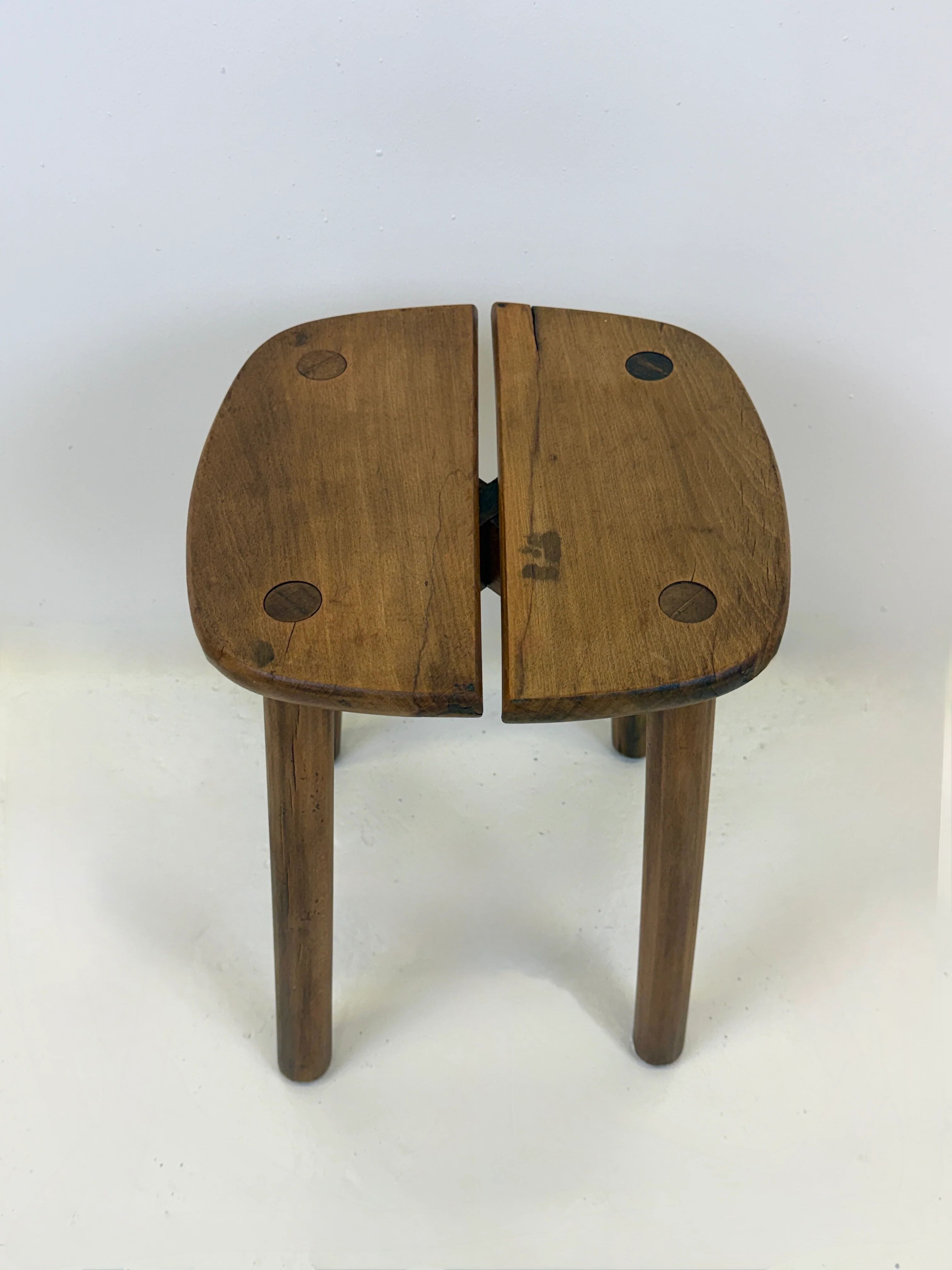 Wooden stool — Pierre Gautier-Delaye, France, 1960s