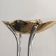 Floor lamp in chrome, brass and marble