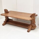 Vintage coffee table 1970 in solid oak