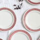 Set of 9 flat plates, geometric patterns, vintage
