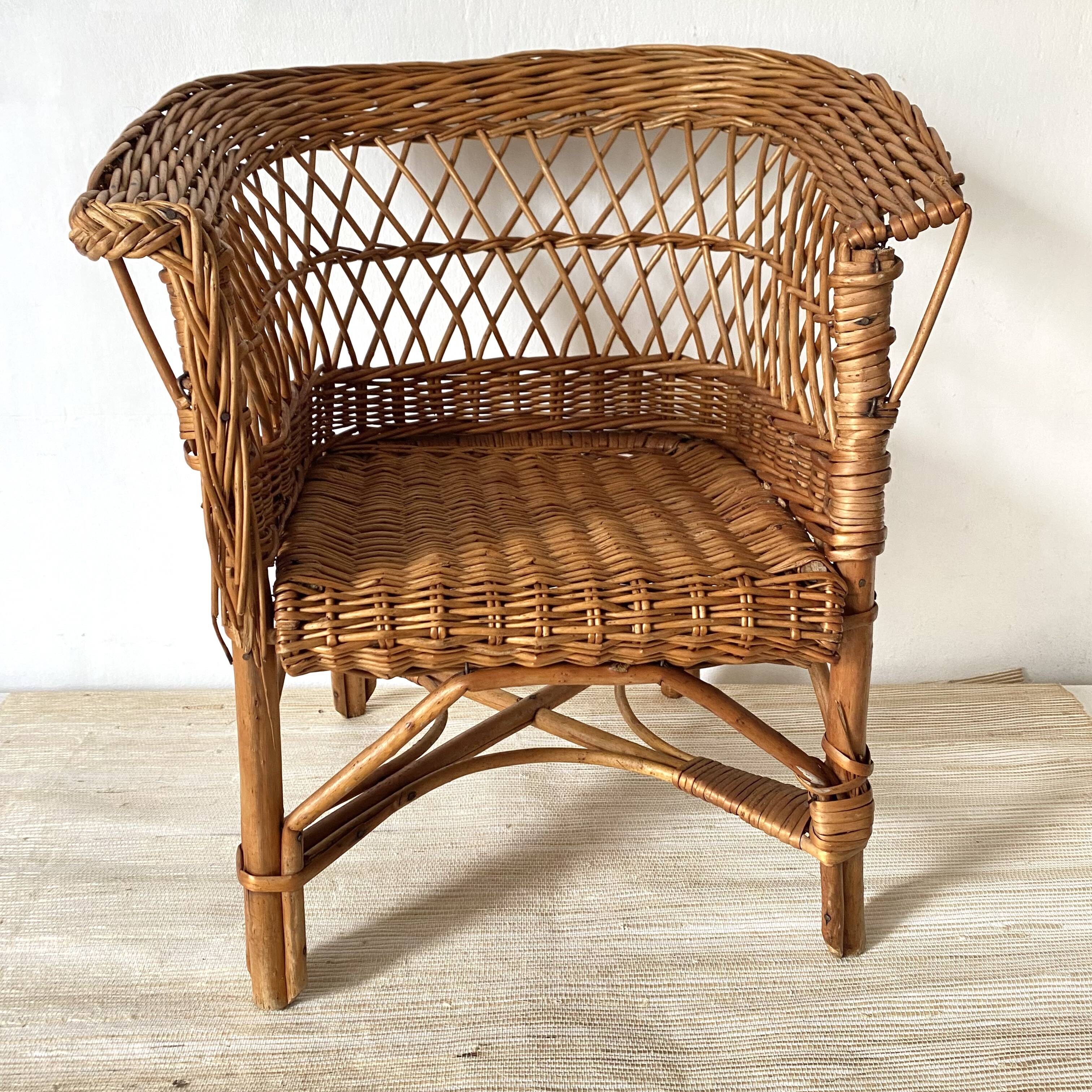Rattan armchair for children