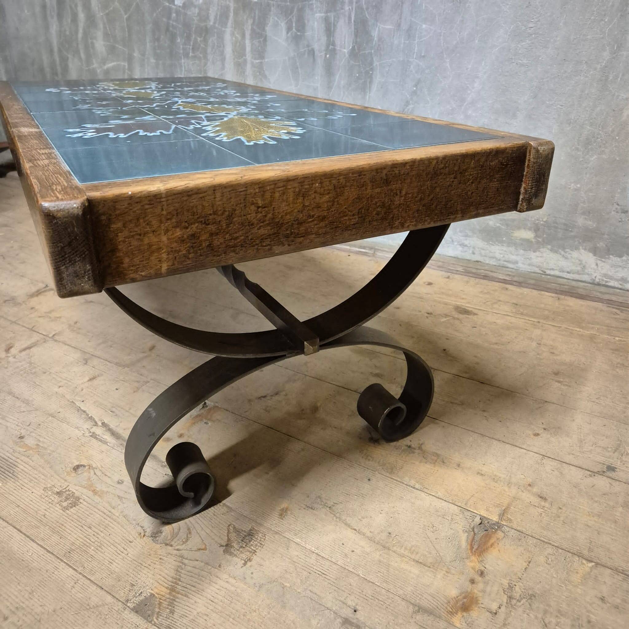 Vintage tile-top coffee table, 1970s, Europe