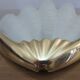 Wall lamp " shell " Art Deco brass and frosted glass 70s