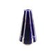 Pyramid vase Art Deco Moulin des Loups & Hamage Nord - blue and silver - Ref 959