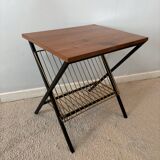 Table pour platine vinyles à armature métallique et plateau en Formica