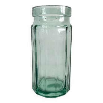 Vintage faceted glass jar vase