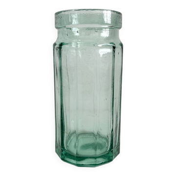 Vintage faceted glass jar vase