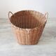 Ancien Panier / Cache Pot en Osier / Bambou H 26 cm