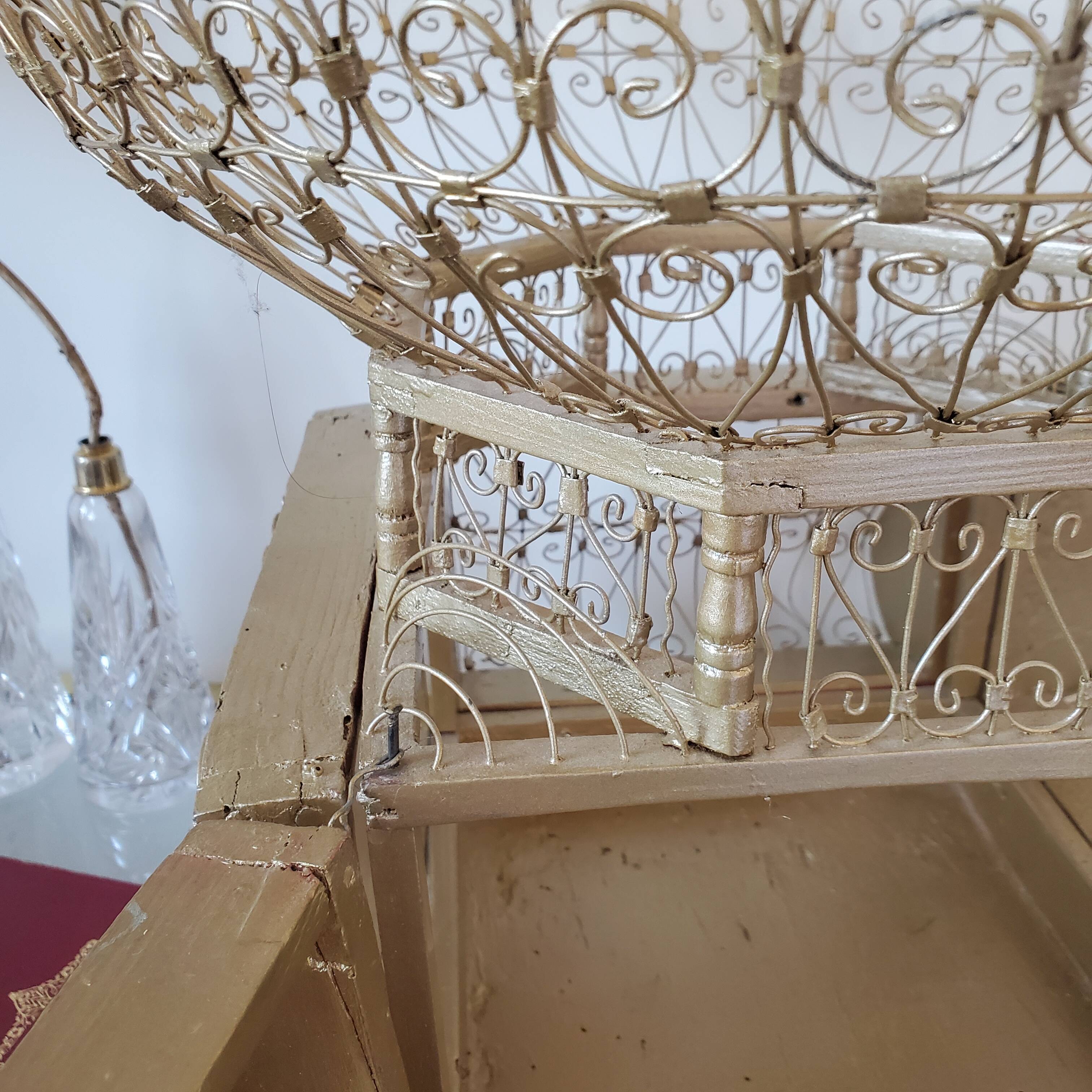 Large golden bird cage