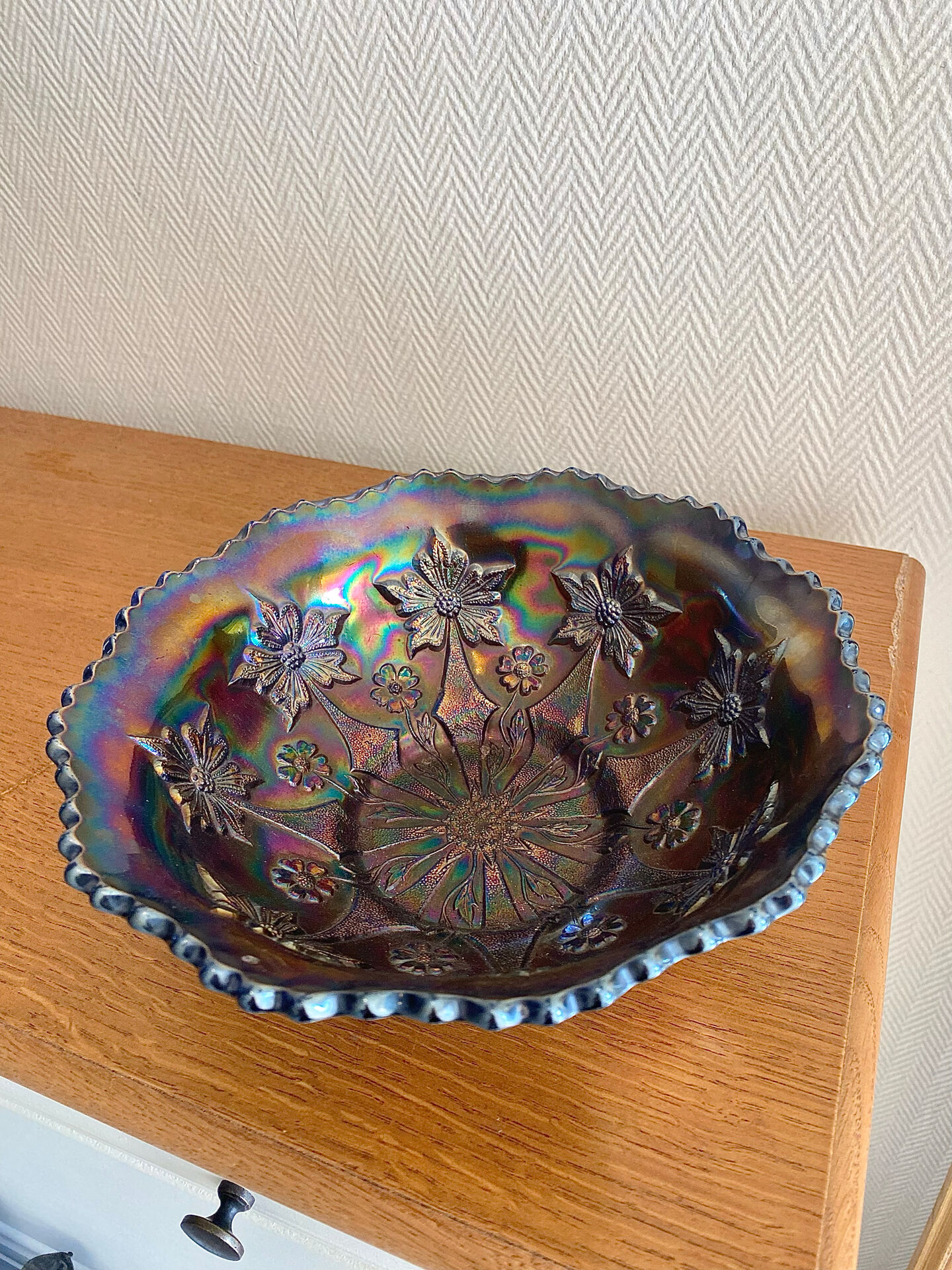 Fenton little flowers carnival glass cup