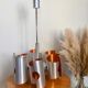 Suspension chandelier 6 lights 6 lights Space Age orange 1970