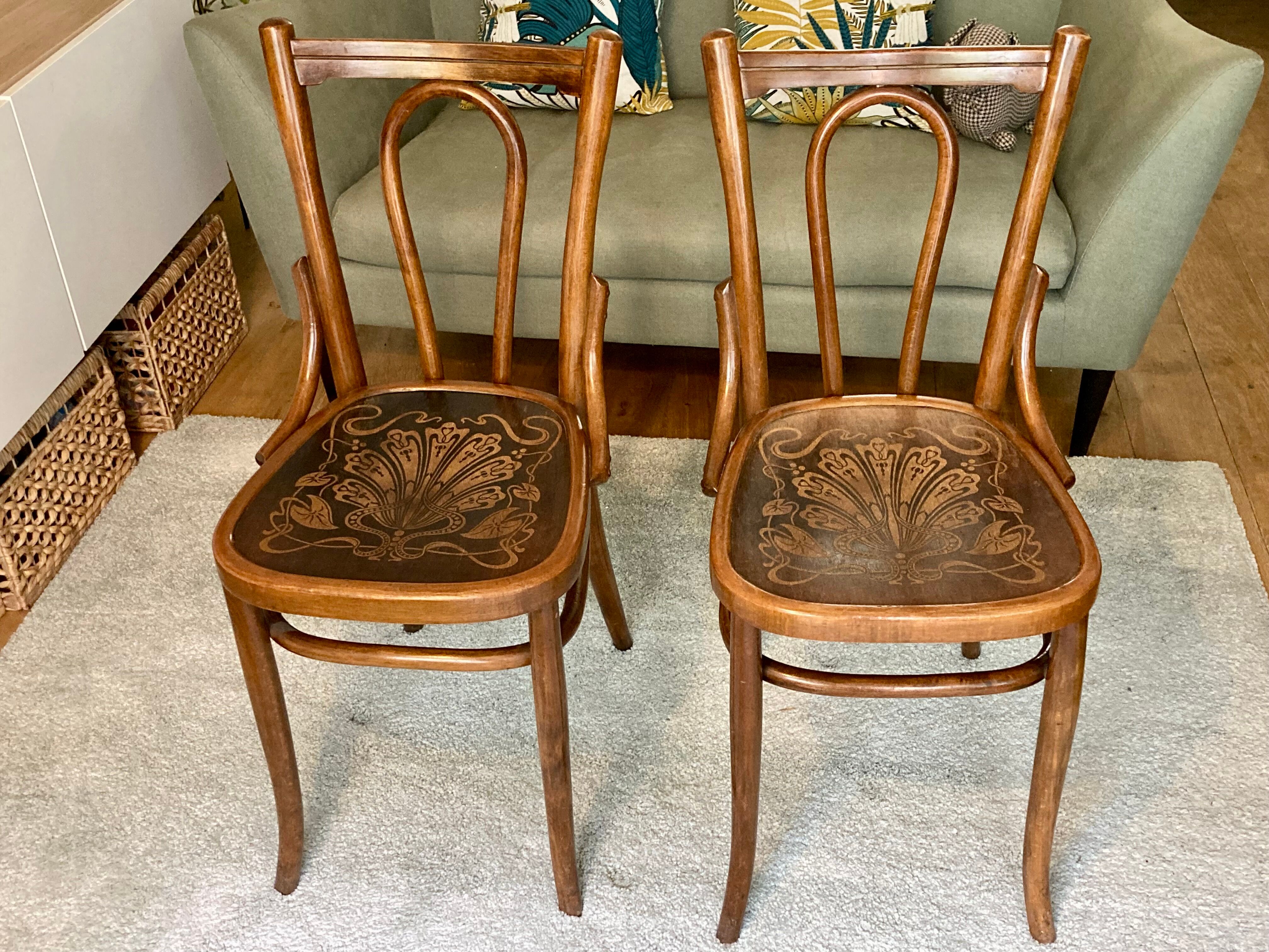 Pair of Bauman bistro chairs - Art Nouveau