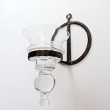 Wrought iron and glass wall candle holder by Bertil Vallien for Boda