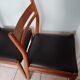 Set or suite of 4 chairs vintage Scandinavian armchairs industrial black solid wood dining room