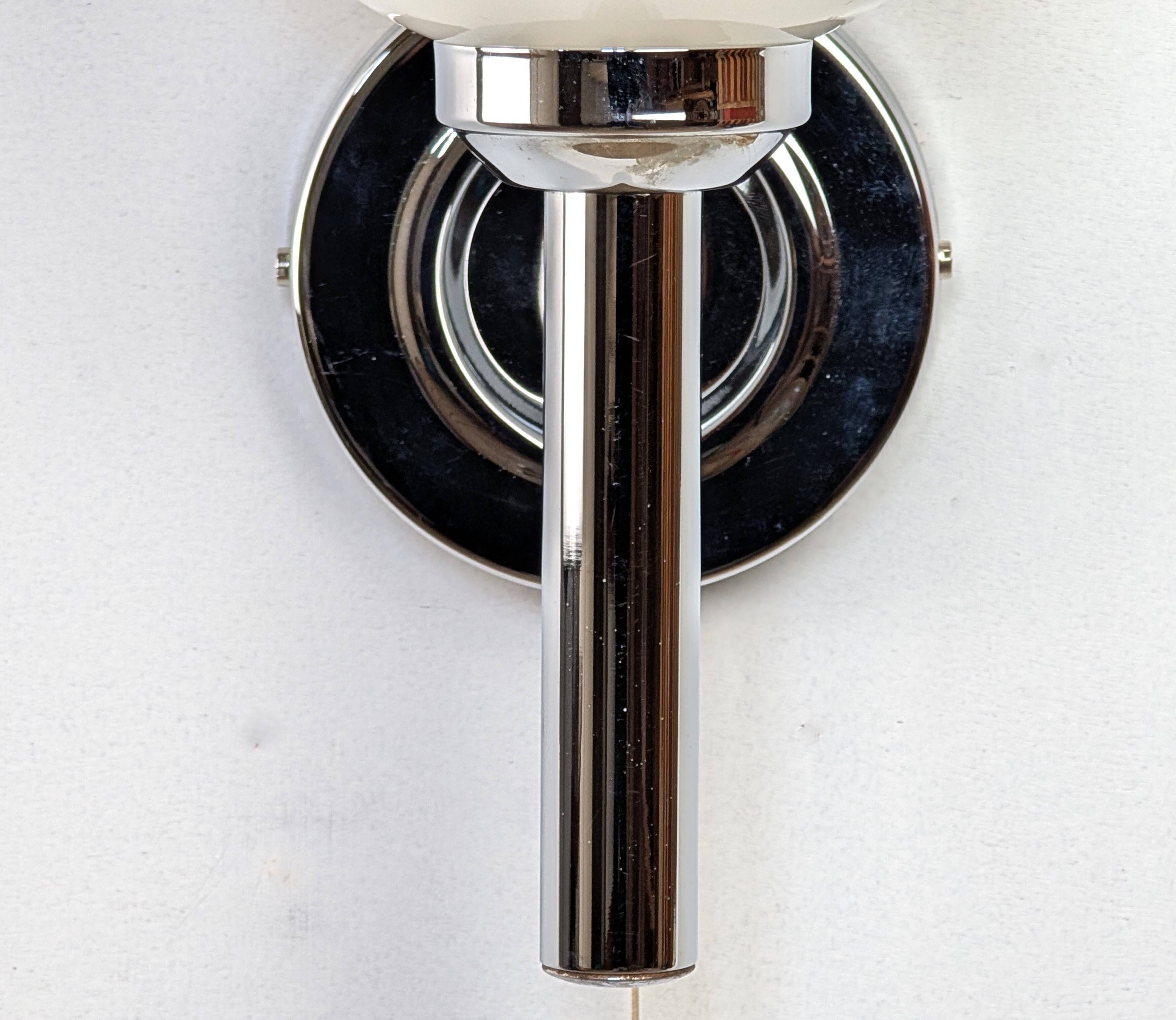 Pair of chrome wall lights
