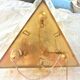 Murano glass ceiling lamp, Maestri Vetrai, mid century, triangle, gold, gilded