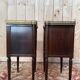 Pair of Louis XVI bedside tables in solid mahogany.