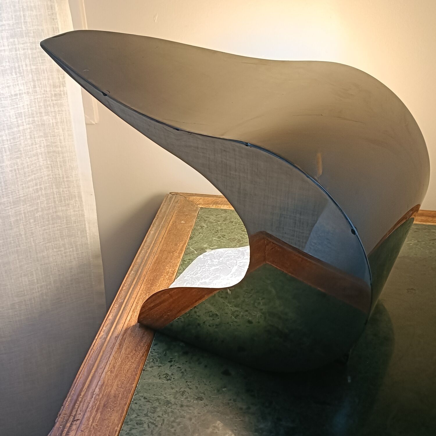 Handcrafted metal lamp, 1970s.