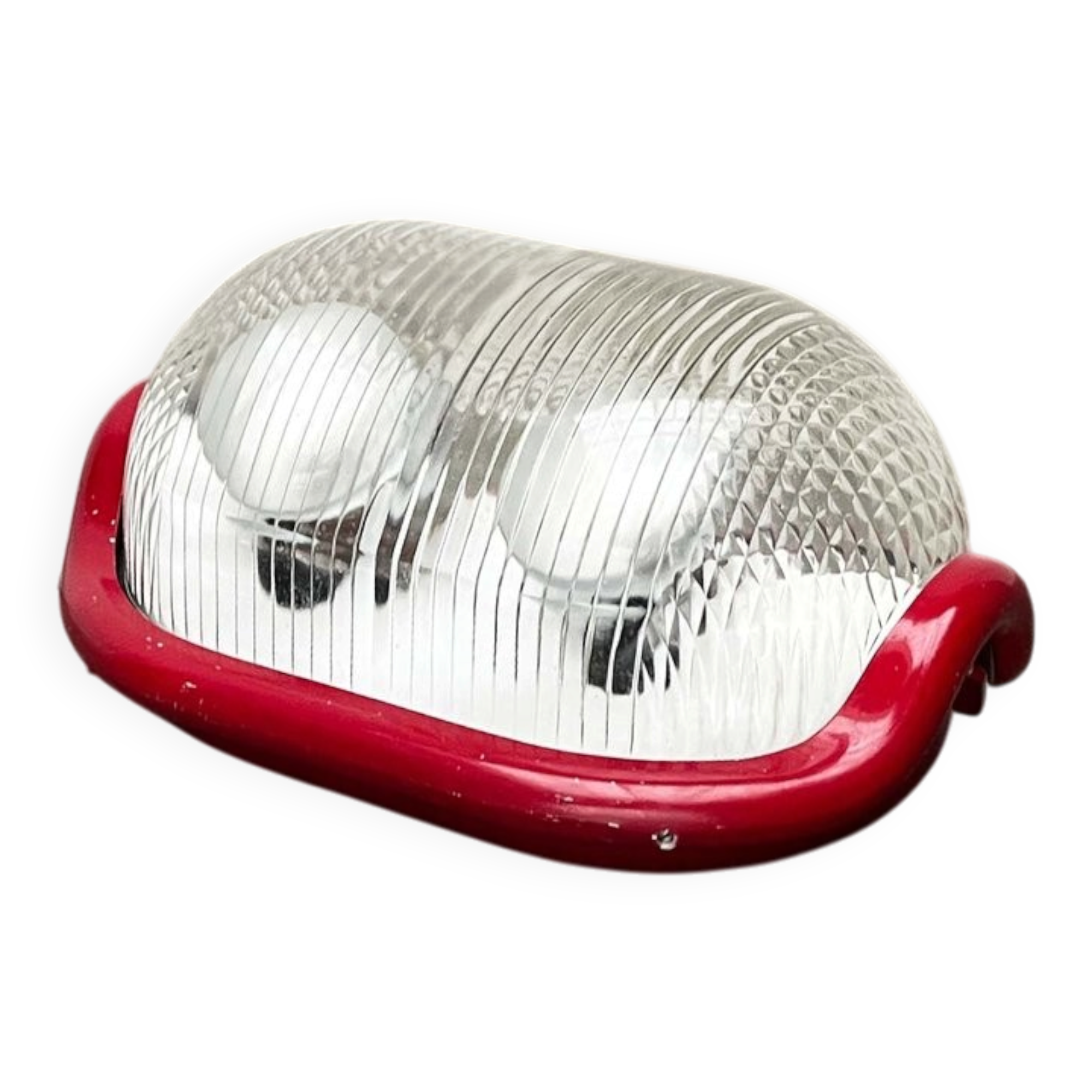 Red Walnut Floor Lamp Model by Achille Castiglioni for Flos, 1970s Mid-Century Modern Italy