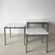 White mid-century modern nesting tables, modernist design, 1960s