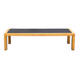 Bench in wood and leather by Salmistraro, Italy, 80s