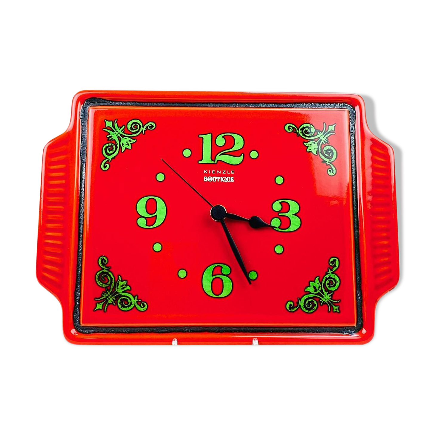 HORLOGE VINTAGE KIENZLE en cuivre en parfait état. Diamètre 26 cm EUR