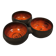 Beautiful bowl (composed of 3 bowls) with orange/red glaze inside