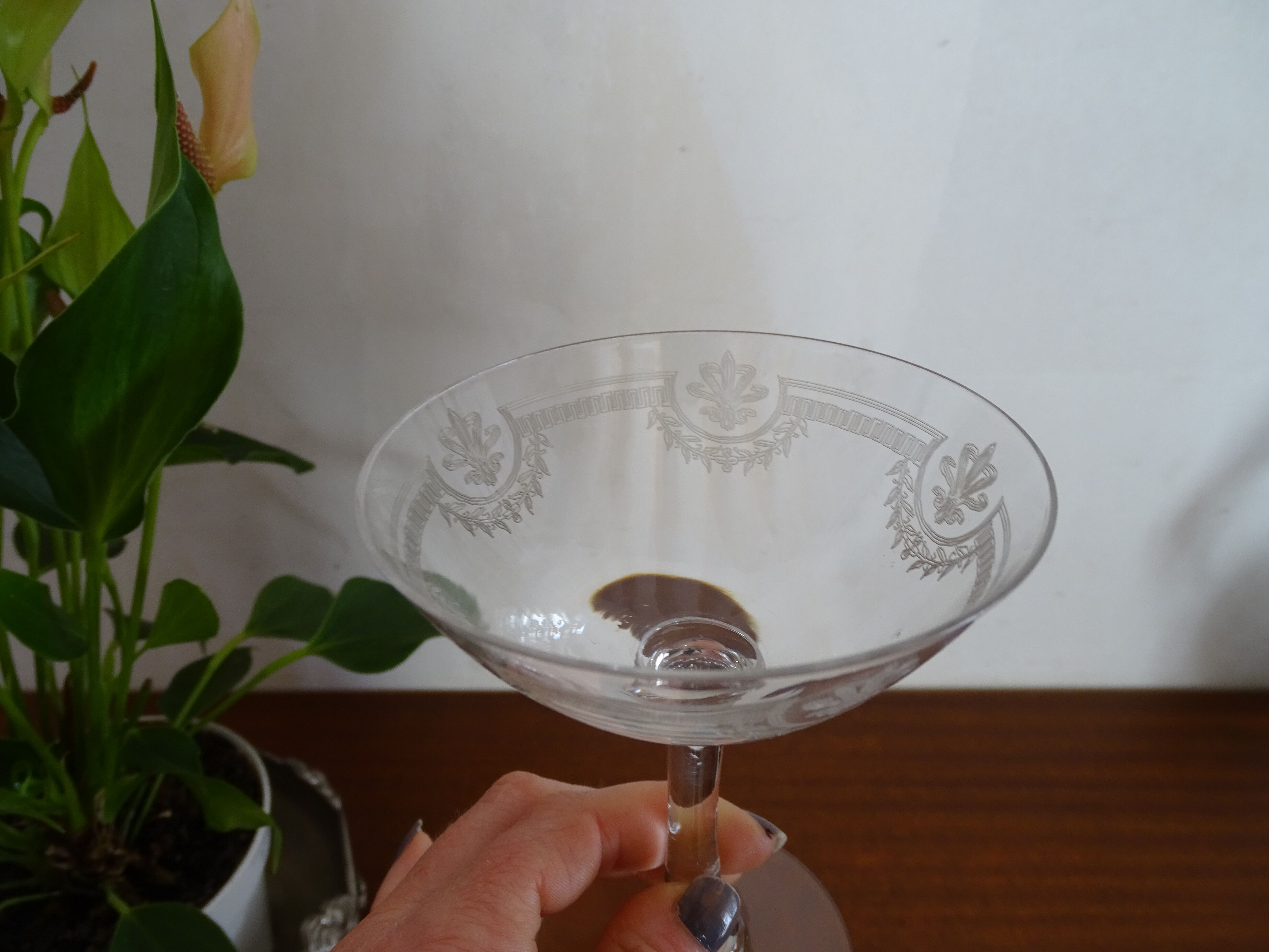 10 glasses champagne crystal Saint Louis - Model Manon- 12 cm