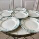 Set of 6 flat plates terre de fer saint-amand xixth