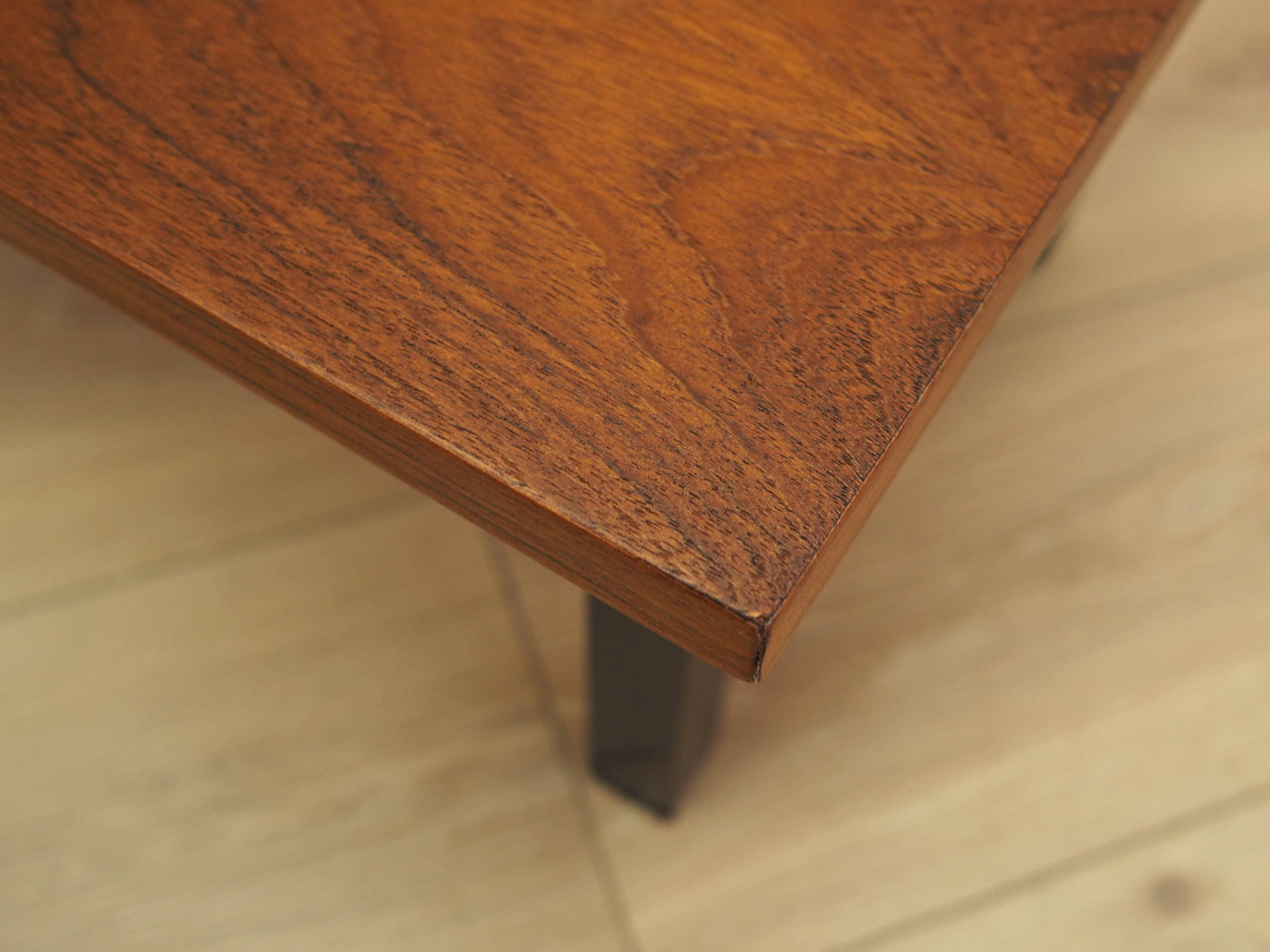 Danish teak coffee table with metal base, 1960s